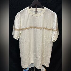 Burberry Men's Cream and Brown Tee